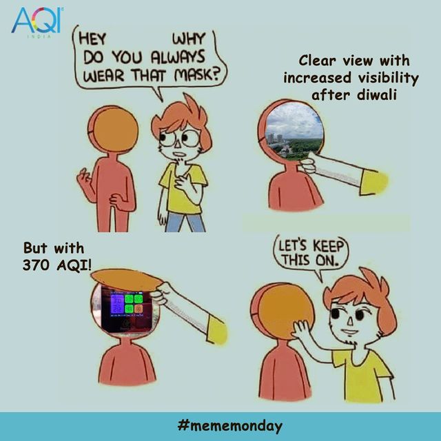 Meme on Air Pollution- Delhi After Diwali