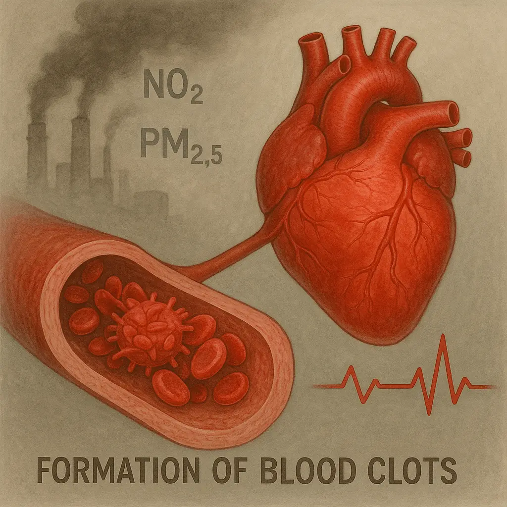 Formation of Blood Clot due to air pollution