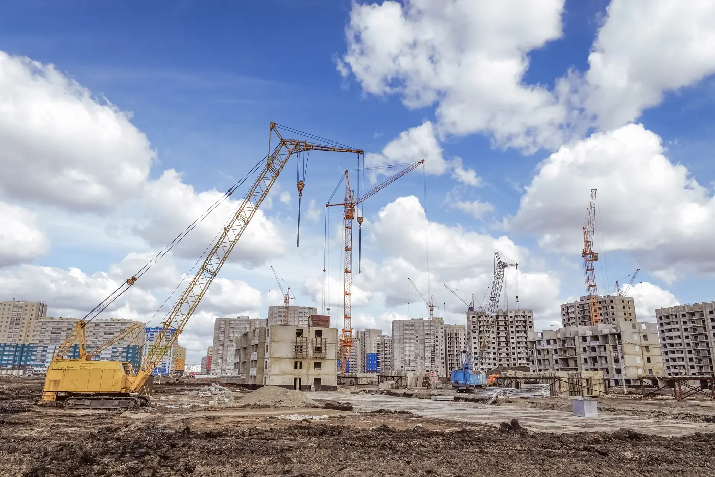 construction site as new apartments building
