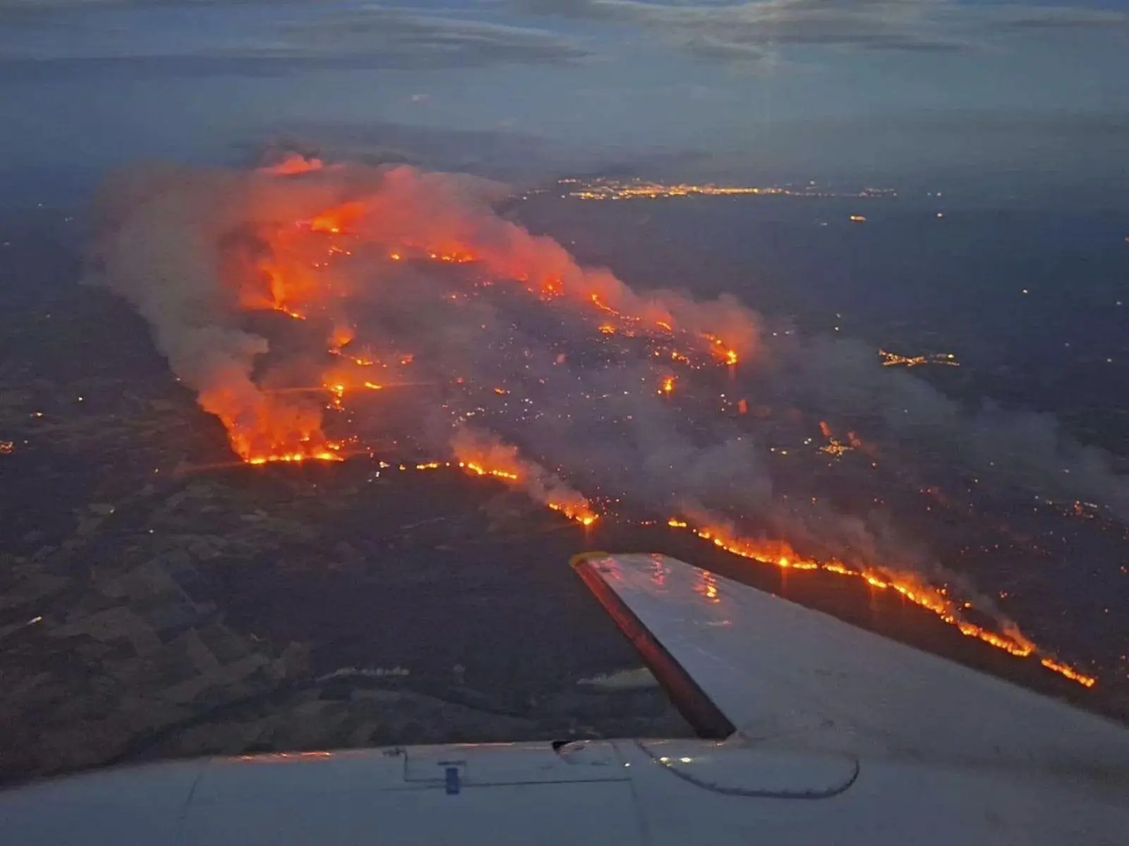 the wildfire in a mediterranean region near the Spanish border, southern France, on 5th August 2025