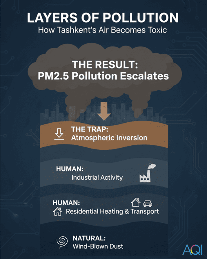 Tashkent air pollution causes