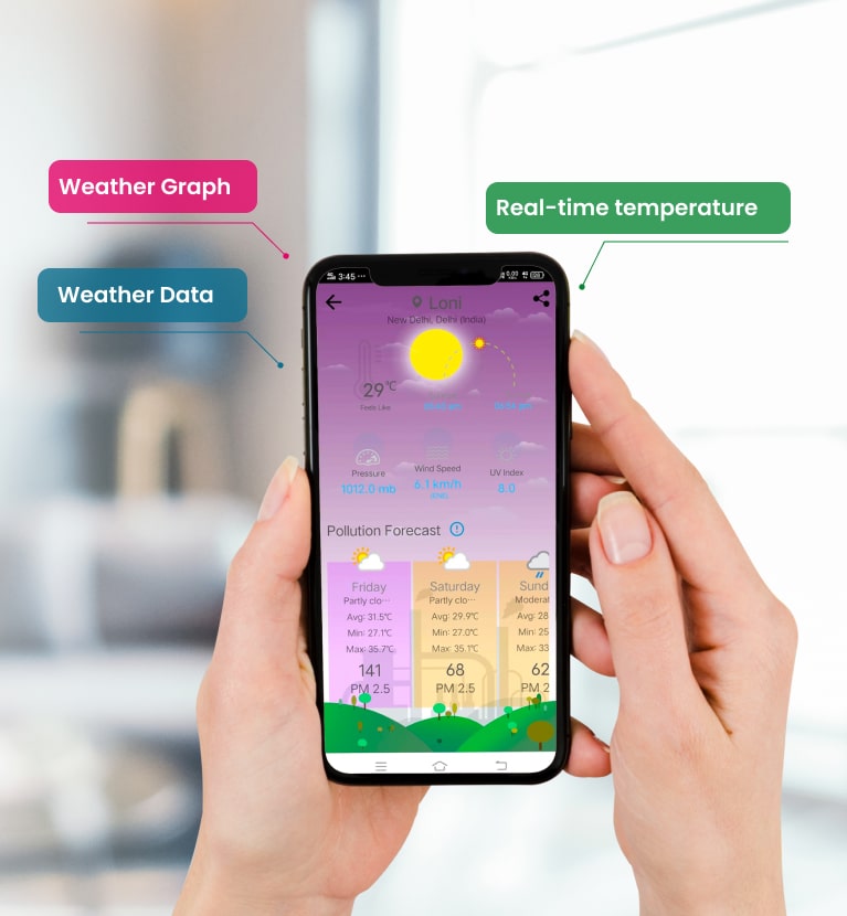 aqi weather mobile app for Waveland